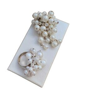Faux Pearl Brooch and Ring Set NWOT